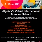 Invitation to the Marathon Webinar Day - Virtual International Summer School 2021 at Algebra (July 4-24, 2021)